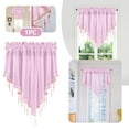thumbnail image 2 of Tanuke Solid Color Triangle Curtain Panel 52X24 Inches, Light Filtering Short Kitchen Window Treatment, Polyester Lace Drapery for Bathroom Bedroom, 2 of 7