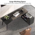 thumbnail image 4 of L-Shaped Computer Desk with File Cabinet, 78.74 Inch Large Executive Office Desk with Shelves, Grey, 4 of 7