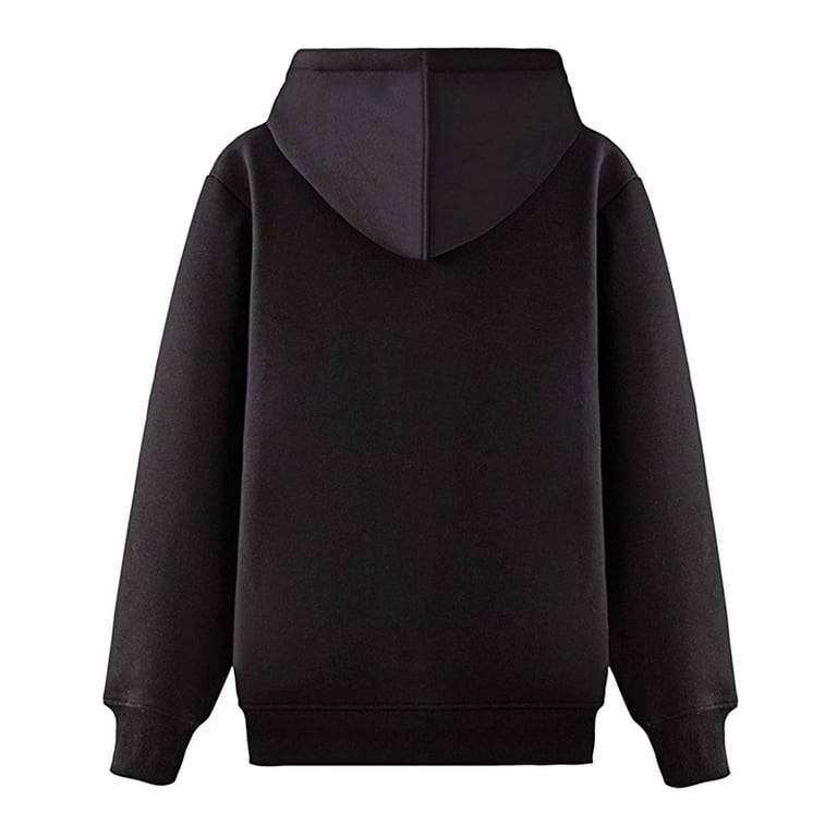 Thick plain black hoodie best sale