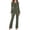 Green, variant on LYEAA Loungewear for Women 2 Piece Set Long Sleeve Bow Button down Shirt and Pant Ribbed 2 Piece Pjs Trendy Pajama Sets