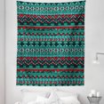 thumbnail image 1 of Tribal Tapestry, Hand Drawn Design Geometric Pattern with Sharp Shapes and Stripes, Fabric Wall Hanging Decor for Bedroom Living Room Dorm, 5 Sizes, Red Blue Teal, by Ambesonne, 1 of 1
