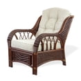 thumbnail image 2 of SK New Interiors Alexa Living Armchair Dark Walnut Color Natural Rattan Wicker Handmade Design with Cushion, 2 of 9