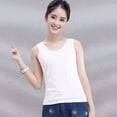 thumbnail image 5 of Women Summer Sleeveless Scoop Neck Basic for Tank Top Simple Solid Color Racerback Casual Slim Vest Inside Wear Bottoming Camisole Underwear S-3XL, 5 of 19