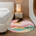 thumbnail image 3 of Southwest Boho Round Rug 3ft Washable Circle Entryway Rugs Non Slip Abstract Watercolor Cactus Mountain Area Rug Indoor Floor Carpet for Bedroom Kitchen Living Room Home Office Dining Room Nursery, 3 of 8