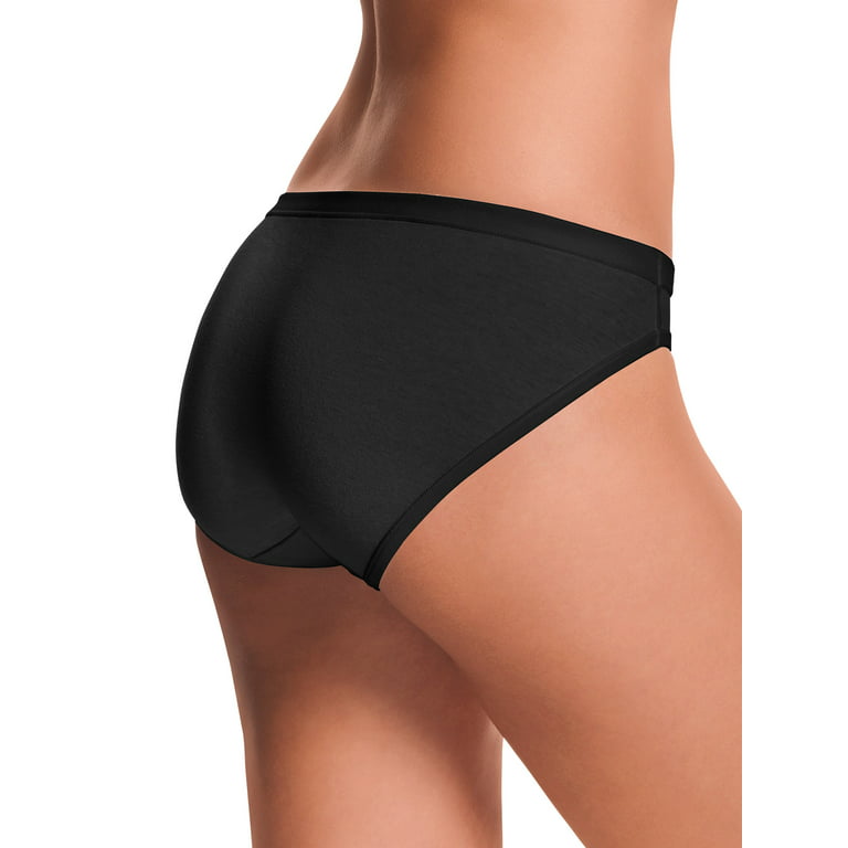 Hanes Women's Bikini Style Panty Black 5 Black Size 5.0 O3r7 for sale  online