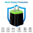 thumbnail image 2 of USB Wall Charger Block,ABCPOW 2.1A Dual Port USB Charger Block with 2PACK Android Phone Charging Cord Type C Cable USB C Charging Cables 6ft10ft USB Brick Charger Box Fast Charging Block,Green, 2 of 7