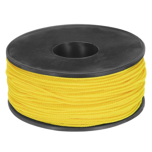1.18mm x 164 Feet Paracord Micro Cord Rope 100 LB Polyester Braided Cord for Camping Jewelry Bracelet, Yellow