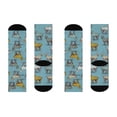 thumbnail image 4 of Retro Goat Socks Unisex Stretchy Crew | Fun Blue Gold Grey | 1 Pair, 1 Size, 4 of 5