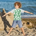 thumbnail image 3 of FORMRS Boys Rash Guard Short Sleeves Swim Shirt Quick Dry UPF 50+ Sun Protection, Sizes 3-12T, Cactus Pattern, 3 of 6