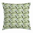 thumbnail image 1 of Abstract Throw Pillow Cushion Cover, Doodle Pastel Stripes with Curved Lines Tribal Illustration, Decorative Square Accent Pillow Case, 18 X 18 Inches, Pale Green Olive Green Black, by Ambesonne, 1 of 2