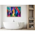 thumbnail image 6 of Kate and Laurel Sylvie EV Brushstroke 128 Framed Canvas Wall Art by Jessi Raulet of Ettavee, 31.5x41.5 Natural, Modern Abstract Colorful Fun Art for Wall, 6 of 7