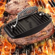 Jim Beam BBQ 9 Cast Iron Heavy Duty Meat Press, Black