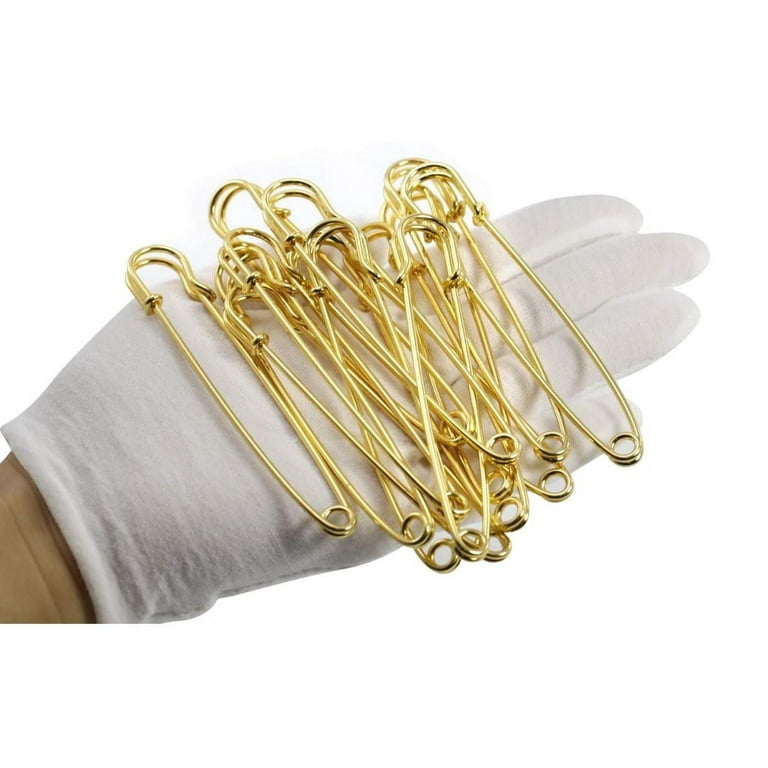 40 PiecesExtra Large Safety Pins Steel Blanket Pins Bulk Gold Big
