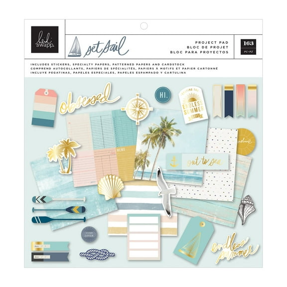 Heidi Swapp Set Sail Project Pad 12"X12"-163 Pieces