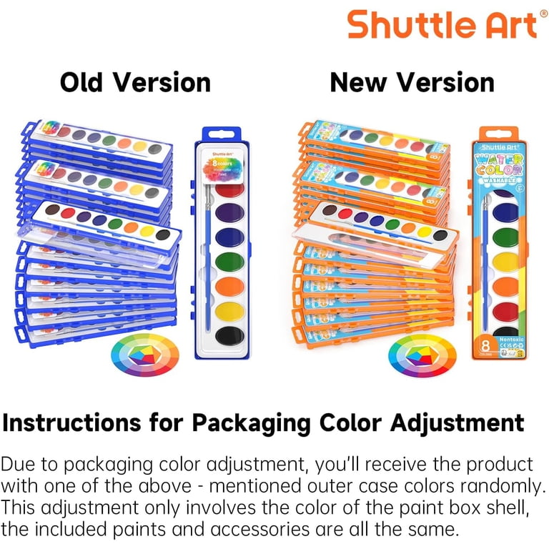 Shuttle Art 24-Pack Watercolor Set with Brushes & Color Wheels photo 2