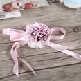 thumbnail image 2 of Hermosa cinta de mano flor nupcial dama de honor muñeca ramillete decoraciones de boda de graduación (rosa), 2 of 4