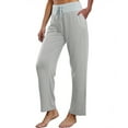 thumbnail image 4 of lmcalzta Yoga Pants for Women Stretch Wide Leg Drawstring High Waisted Workout Gym Pants with Pockets Lightweight Loungewear Pajama Trousers, 4 of 9