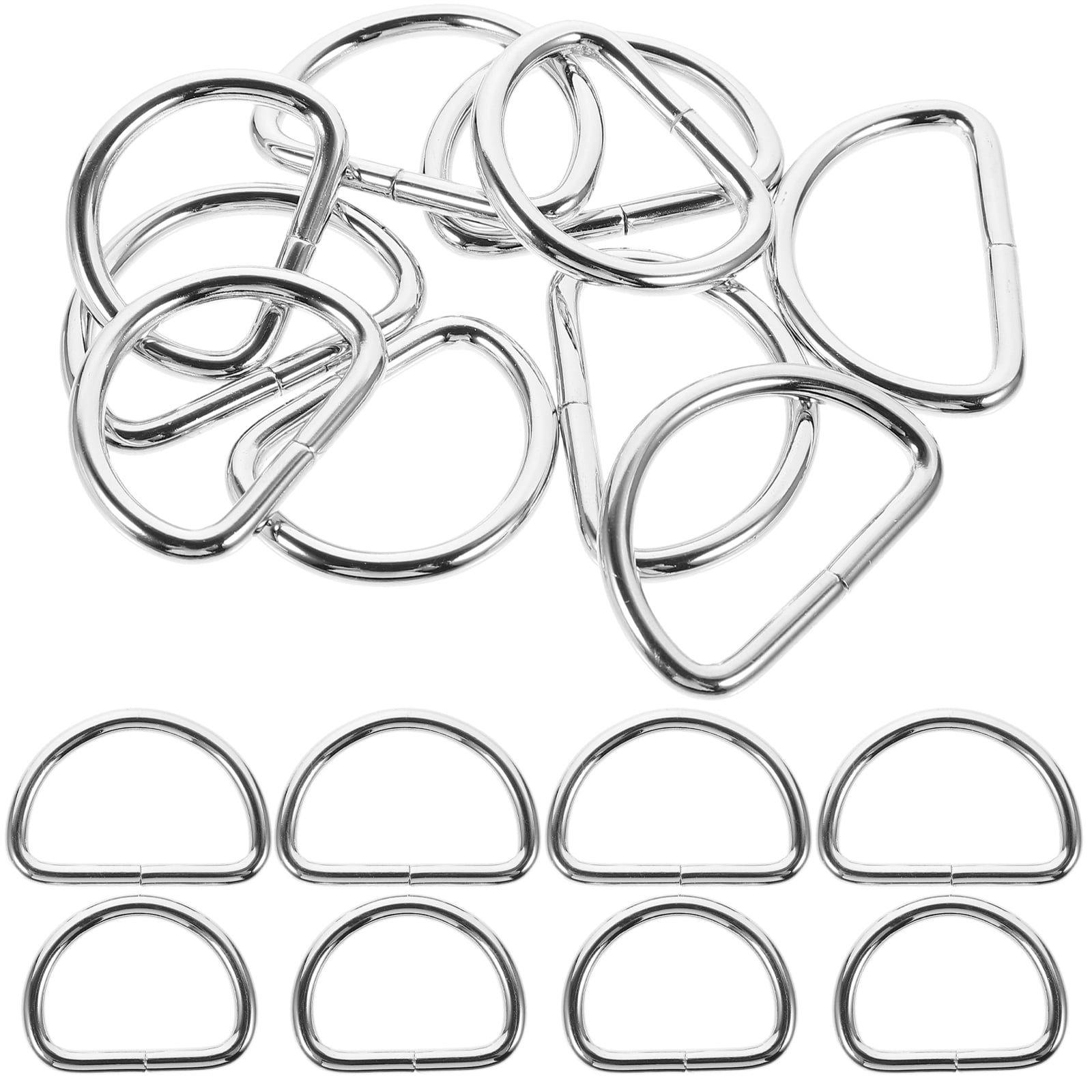 Homemaxs 60pcs Purse Connecting Buckle Metal D Ring Metal D Ring Buckle Reusable D Buckle Purse 3041