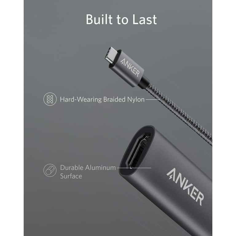 Anker USB C to HDMI Adapter (4K@60Hz), PowerExpand+ Aluminum Portable USB C  Adapter, for MacBook Pro, MacBook Air, iPad Pro, Pixelbook, XPS, Galaxy