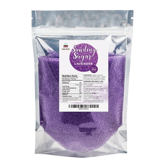 Cake S.O.S Lavender Sanding Sugar Dessert Sprinkles, 32 oz
