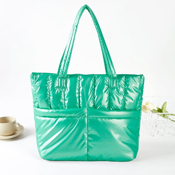 Solid Puffer Tote / Shoulder Bag