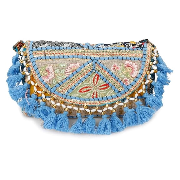 Swadeshi Desire Handmade Cotton Ethnic Rajasthani Embroidered Bags for Women Sling Clutch with Handle Purses for Ladies
