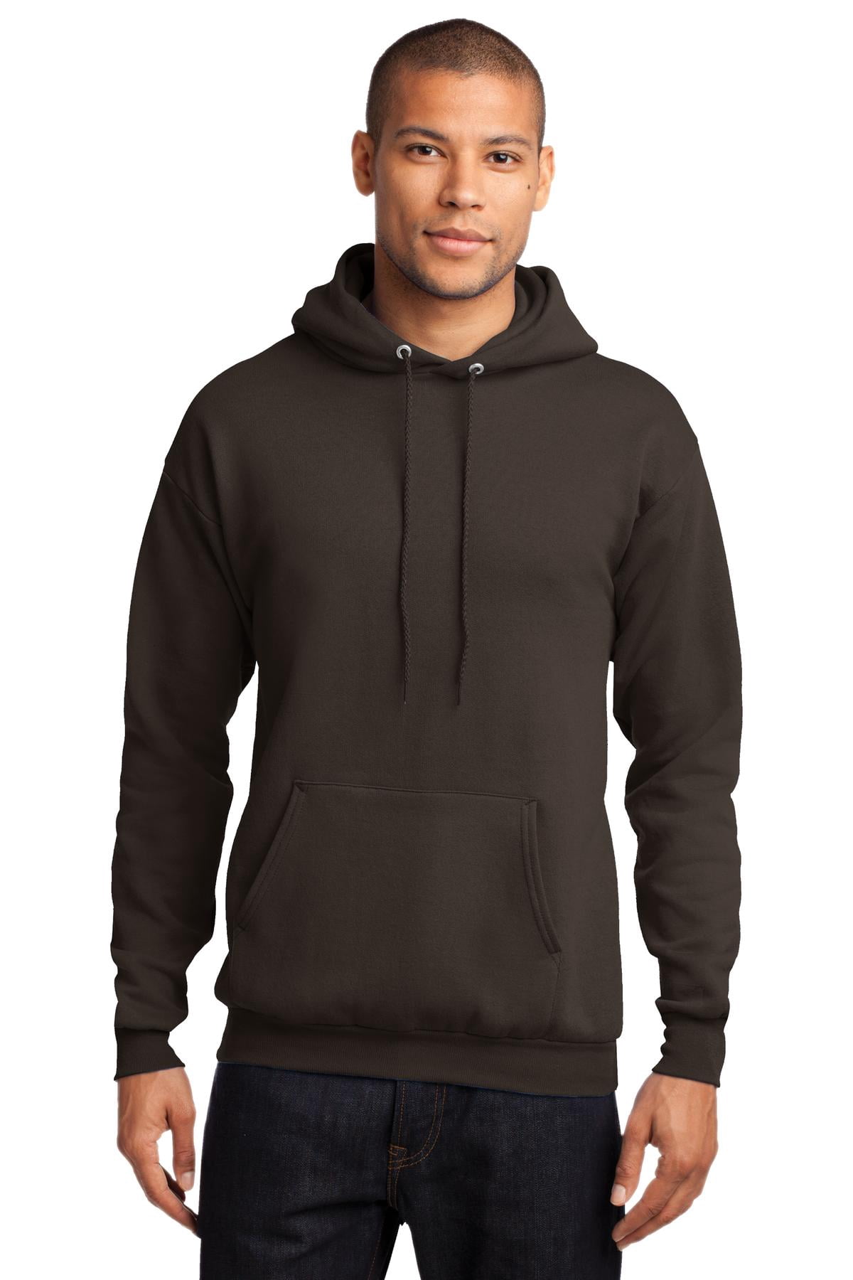 Port & Company Core Fleece Full-Zip Hoodie - Neon Orange, Size M, 50/50 Cotton/Poly, Metal Zipper & Front Pockets - View #2