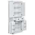 thumbnail image 2 of Ktaxon 72" Kitchen Pantry, Modern Freestanding Pantry Cabinet with Spice Rack, Storage Cabinet with 4 Doors, Large Drawer and Adjustable Shelves for Kitchen,Dining Room, White, 2 of 10