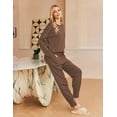 thumbnail image 5 of Ekouaer Women's 5 Piece Lounge Set Long Sleeve Knit Pajamas Sweatsuit Jogger Pant Outfits With Pockets, 5 of 6