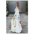 thumbnail image 1 of Women’s Boho Dress Long Sleeve Drawstring Waist Button A-Line Dress, 1 of 2