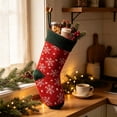 thumbnail image 5 of Christmas Stocking Snowflake Knitted Contrast Cuff Polyester for Family Holiday Fireplace Mantel Tree Wall Stair Christmas Party Decorations by MPOISVA, 5 of 6