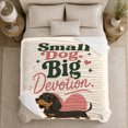 thumbnail image 5 of Dachshund Portrait Geometric Puppy Artwork Playful Graphic Style Dog Lovers Colorful Pet Portrait Warm Flannel Blanket, Pet Adoption Gift for Living Room and Bedroom Home Decor, 5 of 9