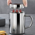 thumbnail image 4 of Stainless Steel Water Cup With Handle And Lid, Double Wall Construction For Hot And Cold Drinks, 400Ml Capacity 1 Piece Bright Finish, 4 of 7