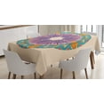 thumbnail image 1 of Mandala Tablecloth, Mandala Art Design with Rotating Zigzags Definitive Lines and Floral Motifs Print, Rectangular Table Cover for Dining Room Kitchen, 52 X 70 Inches, Multicolor, by Ambesonne, 1 of 3