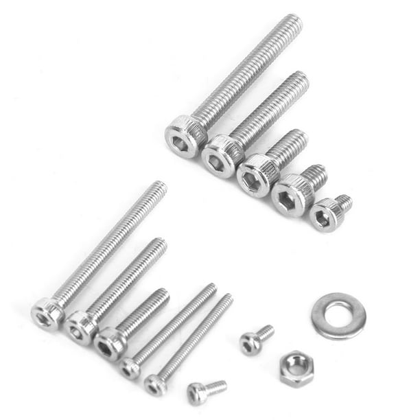 Tornillo 1080 Piezas Tornillo Con Cabeza Hexagonal 304 Tuerca De Tornillo De Acero Inoxidable Arandela Plana M2 M3 M4