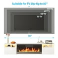 thumbnail image 3 of TABU 70" Wall Mounted Electric Fireplace TV Stand, Entertainment Center for TVs up to 80", White, 3 of 8