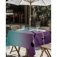 thumbnail image 4 of Outdoor Tablecloth with Umbrella Hole and Zipper Hockey Player Square Tablecloths 54x54 Inch Waterproof Table Cloths Sports Ground Ombre Turquoise Purple Patio Table Cover for Picnic BBQS Party, 4 of 7