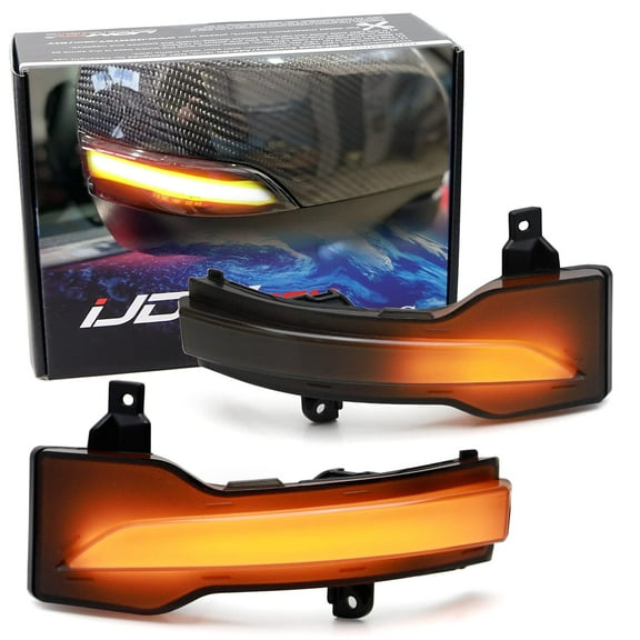 Black-Out Smoked Lens Full LED Strip Dynamic Sequential Blink/Flow Side Mirror Turn Signal Light Assembly Kit For Subaru Impreza Legacy Crosstrek Ascent Forester, etc