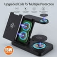 thumbnail image 4 of 4 In 1 Charging Station, 15W Foldable Fast Wireless Charger Dock Stand For Samsung Galaxy Z Flip S24 Ultra S23 S22, Galaxy Watch 6 5 4 3, Galaxy Buds Pro, 4 of 11