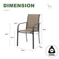 thumbnail image 5 of Vicllax Outdoor Dining Chair Patio Chairs Stacking Metal Modern for Deck Garden, Set of 2, Brown, 5 of 9