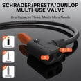 thumbnail image 6 of 361° Portable Bike Floor Pump, Orange 100PSI High Pressure Bicycle Air Pump with Schrader Presta Dunlop Multi-Use Universal Valve, Compact Steel Tube Pump with Free Needle for Bikes, Cars, Balls, 6 of 6