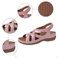 thumbnail image 6 of Rokment Womens Platform Wedge Strappy Gladiator Sandals Fashion Casual Orthotic Arch Support Walking Slingback Dress Sandals for Summer Pink Size 9, 6 of 8