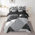 thumbnail image 2 of Erosebridal Abstract Geometric Bedding Sets Twin Size,Mid Century Comforter Sets with Sheets,Triangle Sqare Bed in a Bag Twin size,Ultra Soft Vintage Room Decoration,Reversible,7-Piece, 2 of 6