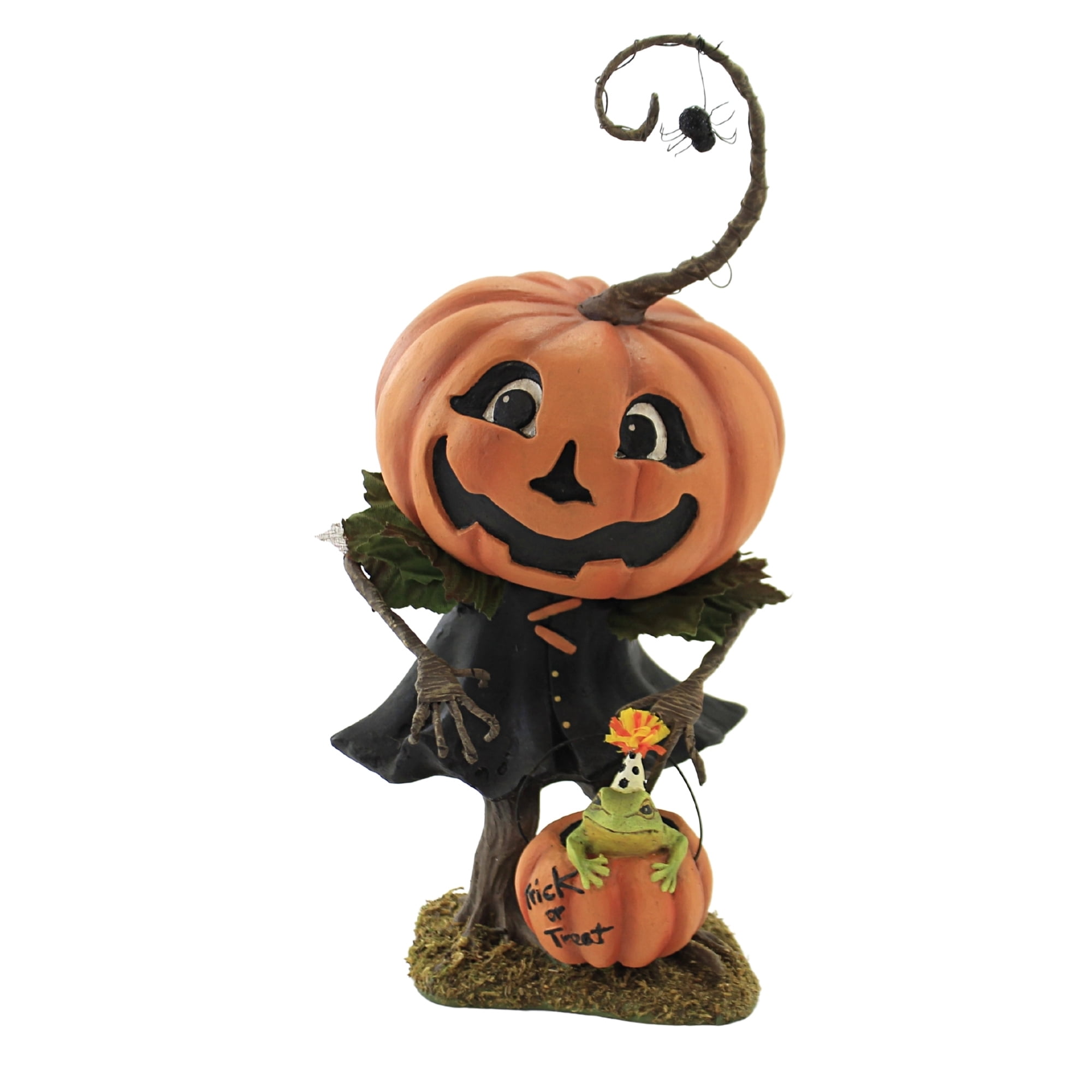 Halloween Treats Pumpkin Girl Polyresin Spider Frog Jack O Lantern
