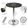 thumbnail image 6 of PULUOMIS 3 Pieces Bar Stools Set, Modern PU Leather Adjustable Swivel Black Bar Stool with Back, Set of 2 with Black Bar Table, 6 of 8