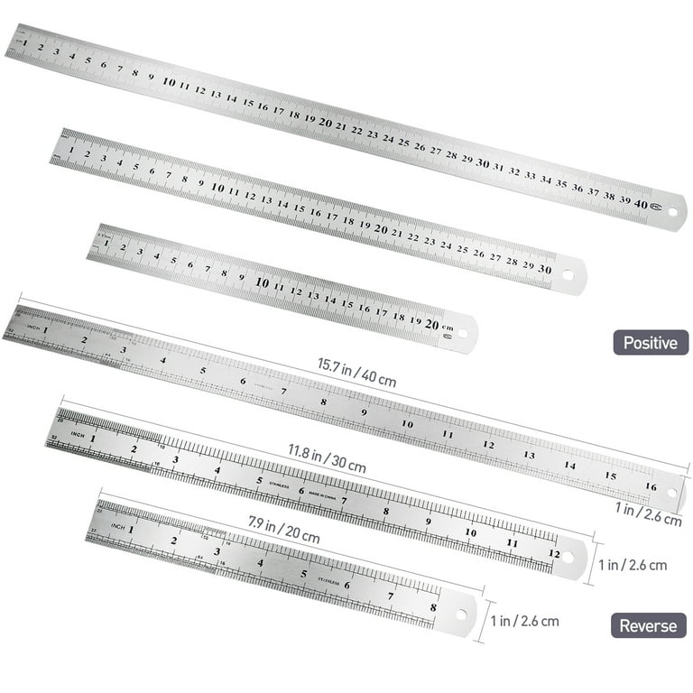 Toyvian Stainless Steel Rulers Metal Rulers for Office Drawing