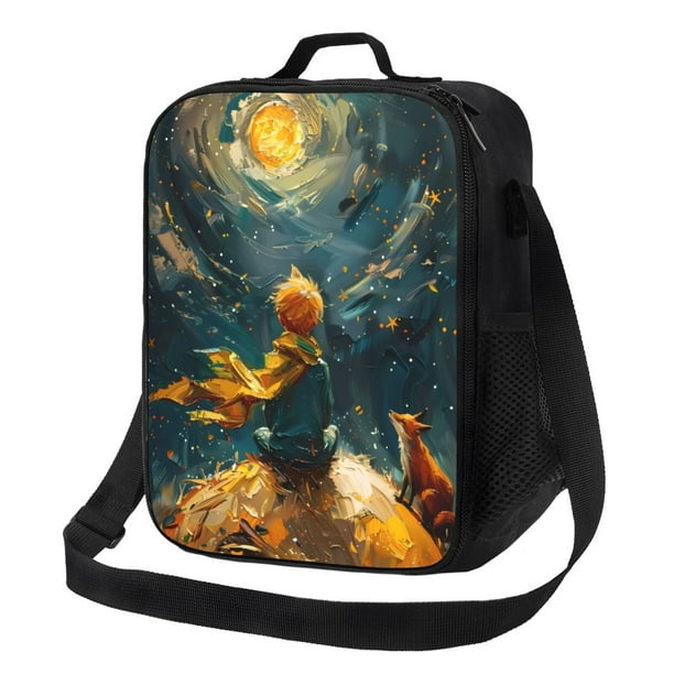 Balery Whimsical Starry Night Scene Caja de Almuerzo y Bolsa de Almuerzo para Hombres y Mujeres, Bolsa de Almuerzo Reutilizable con Gran Capacidad, Bolsa de Almuerzo Aislada