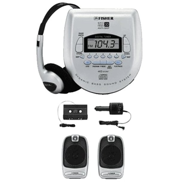 Fisher PCD2450C Personal CD Player with Car Kit and Twin External