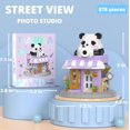 thumbnail image 3 of SKQIT Street View Coffee Shop Mini Building Blocks,911 Pieces Cute Panda Animal Micro Building Sets,Simulation Architecture Construction Toy,Creative Gifts for Adults, 3 of 12