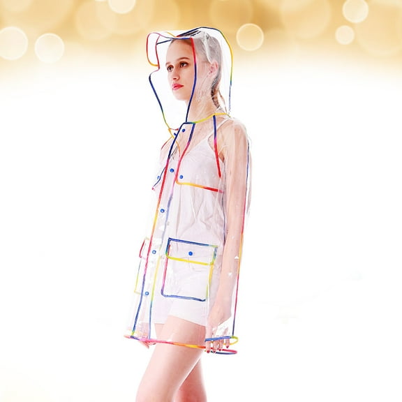 HEATSHAKING Raincoat 1Set EVA Short Style for Women Reusable and Durable All Seasons